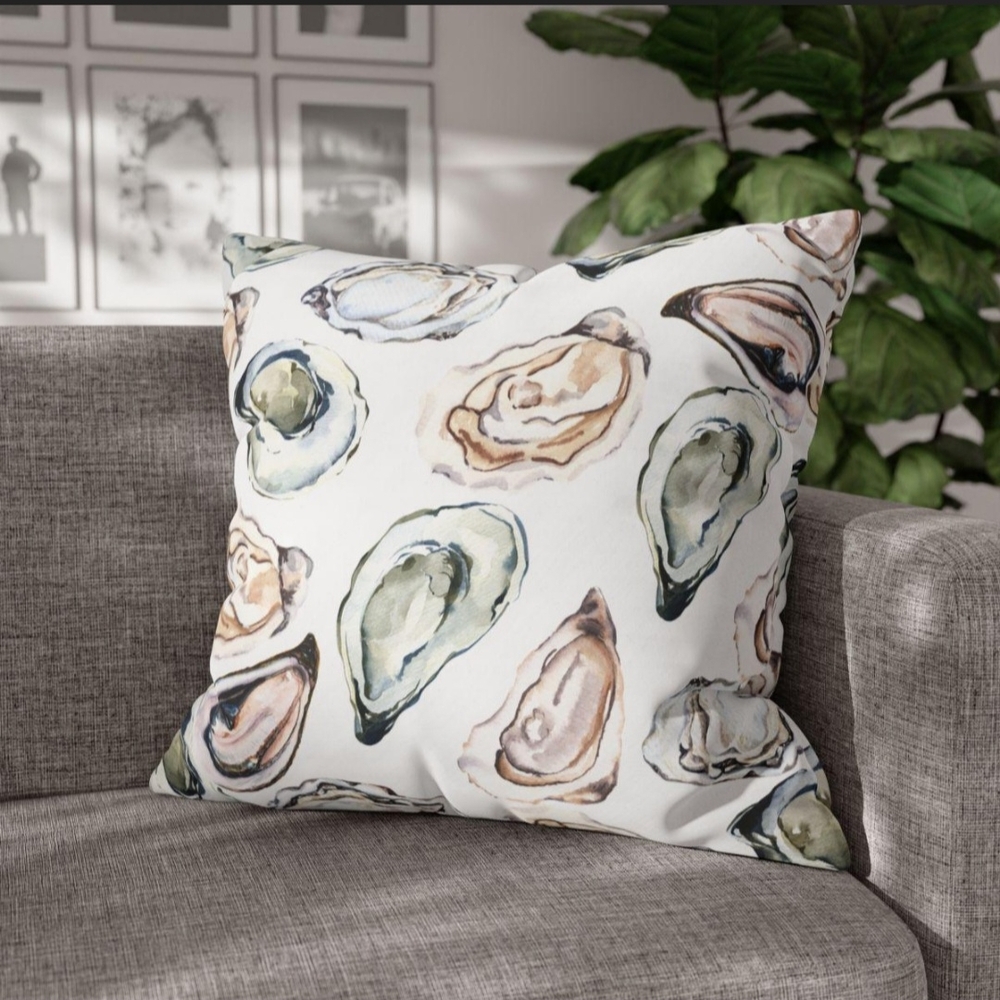 Oyster Print Throw Pillow Covers